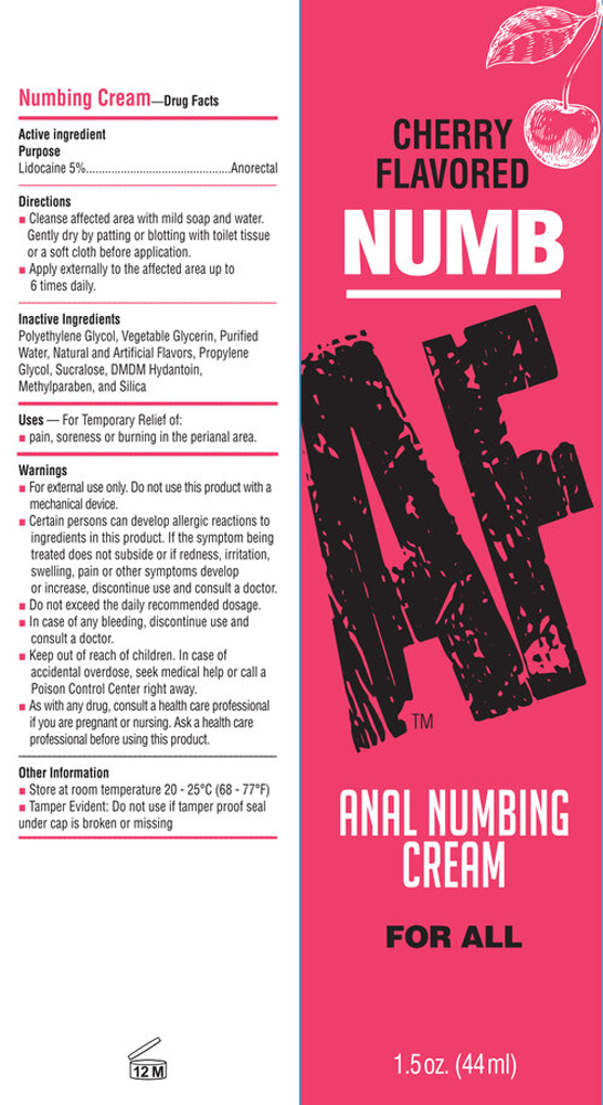 Numb Af - Anal Desensitizer Gel - Cherry - 1.5 Fl Oz - Not Very Vanilla