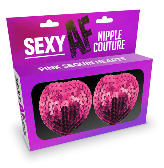 Sexy Af Nipple Couture Pink Sequin Hearts - Not Very Vanilla