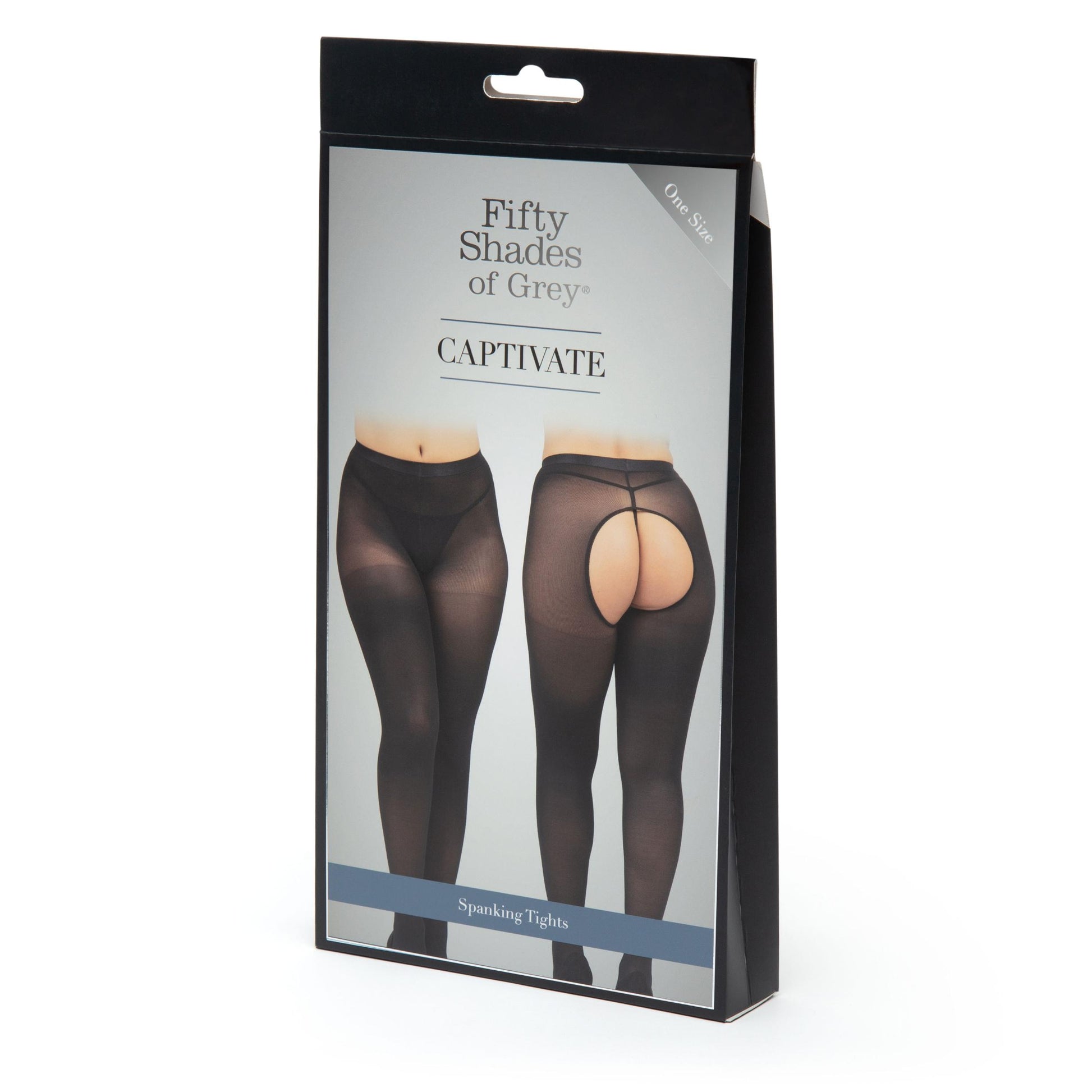 Fifty Shades of Grey Captivate Spanking Pantyhose - One Size - Black - Not Very Vanilla