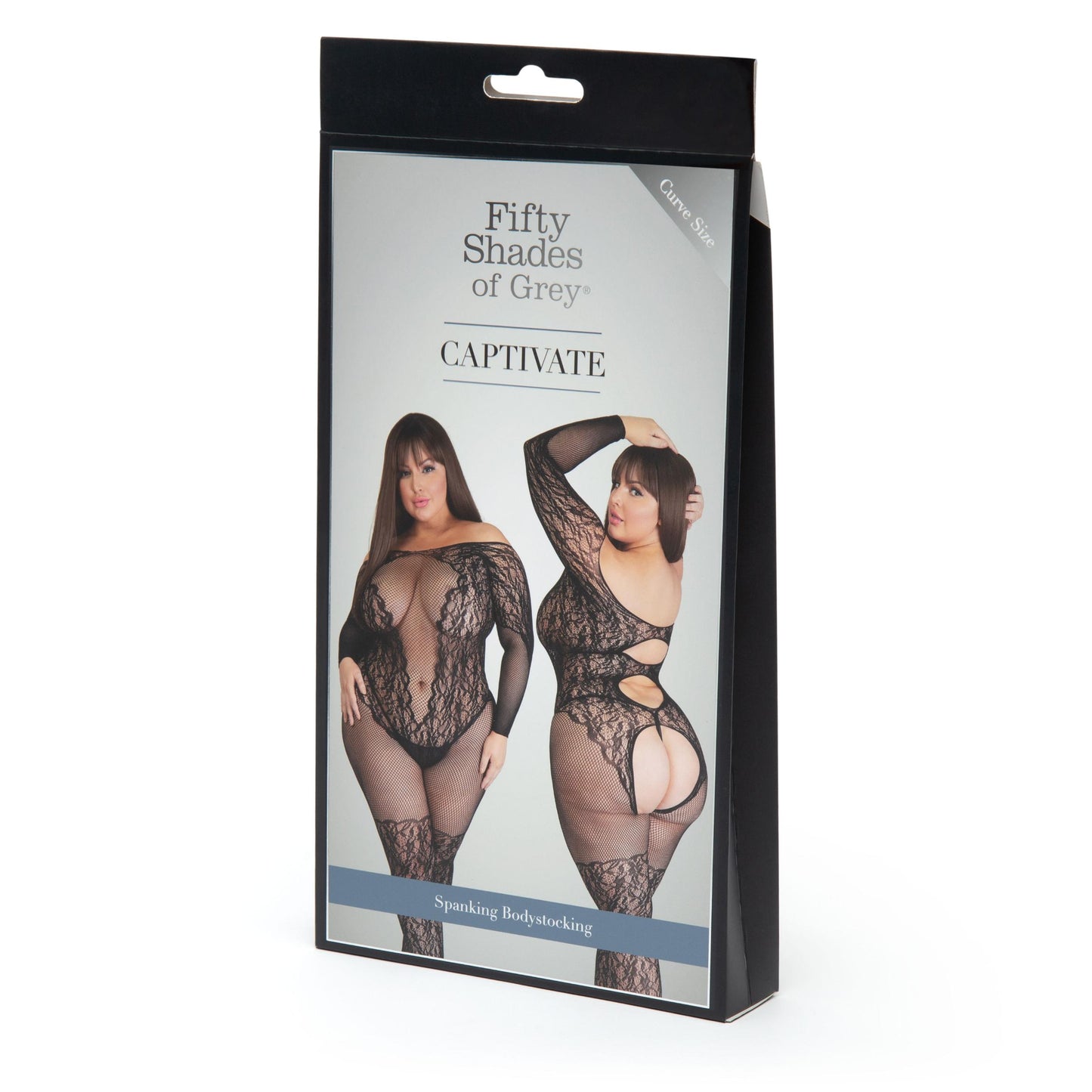 Fifty Shades of Grey Captivate Lace Spanking Bodystocking - Curve Size - Black - Not Very Vanilla