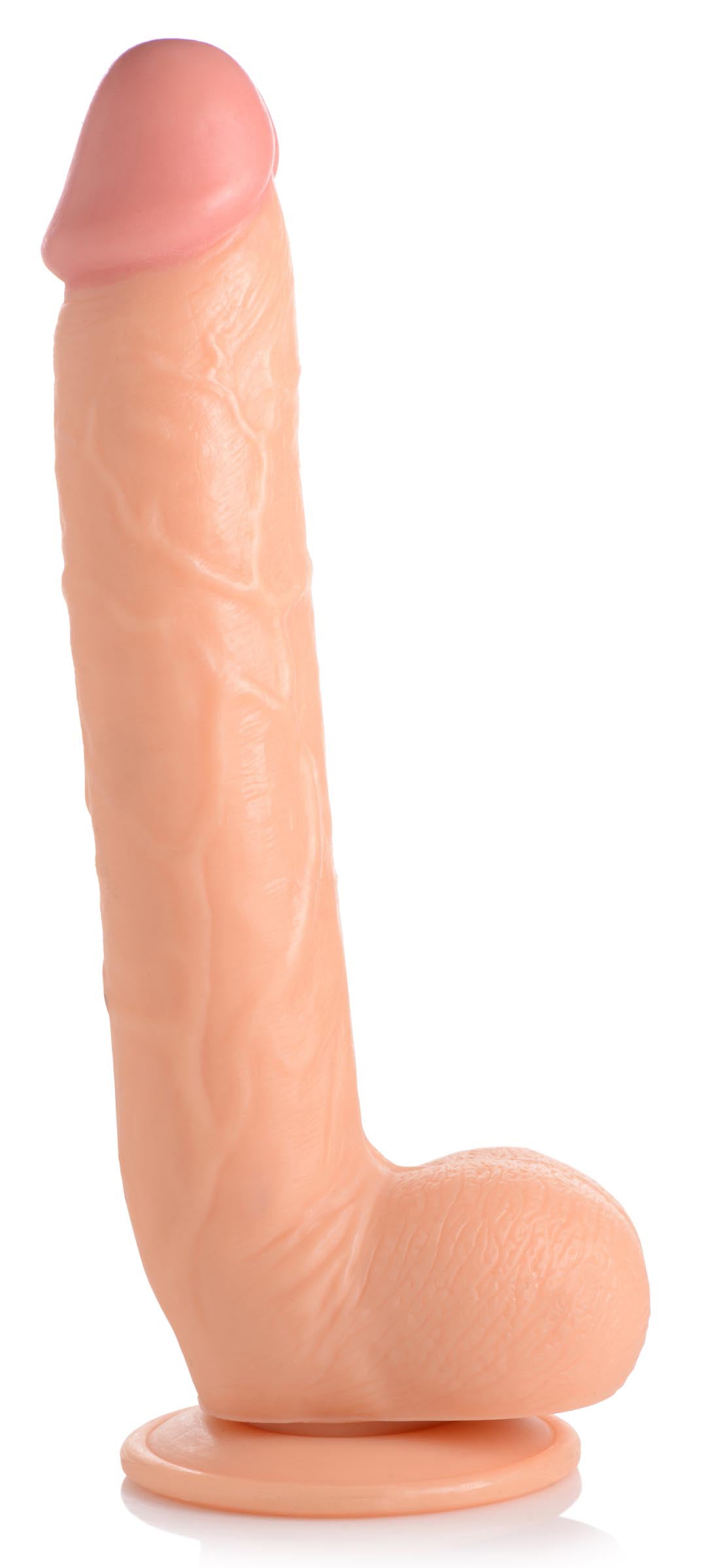 Long Logan 10 Inch Dildo With Balls - Light - Not Very Vanilla