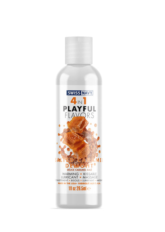 Swiss Navy 4-in-1 Playful Flavors - Salted Caramel Delight - 1 Fl. Oz. - Not Very Vanilla