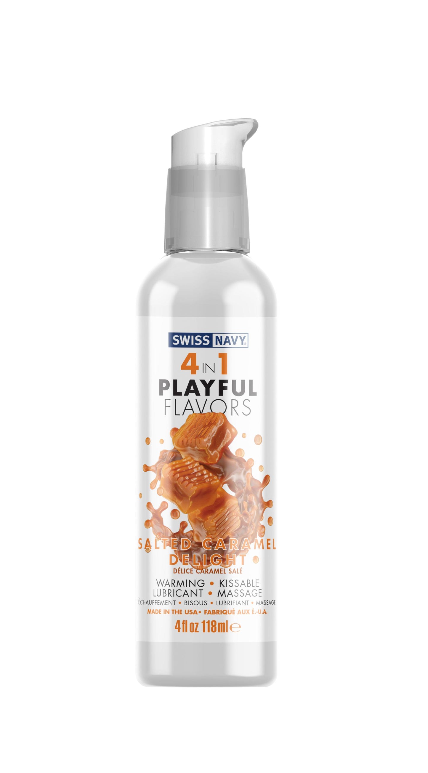 Swiss Navy 4-in-1 Playful Flavors - Salted Caramel Delight - 4 Fl. Oz. - Not Very Vanilla