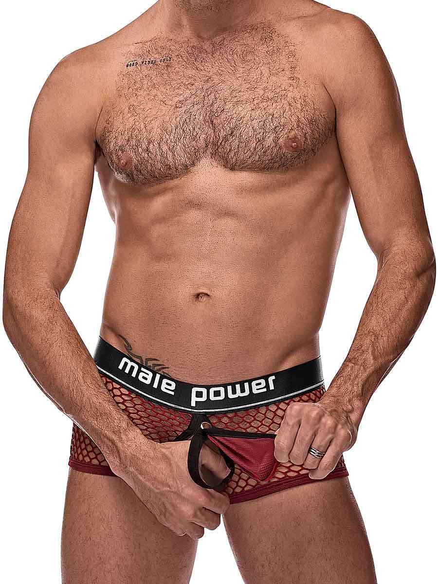 Cock Pit Net Mini Cock Ring Short - Large - Burgundy - Not Very Vanilla