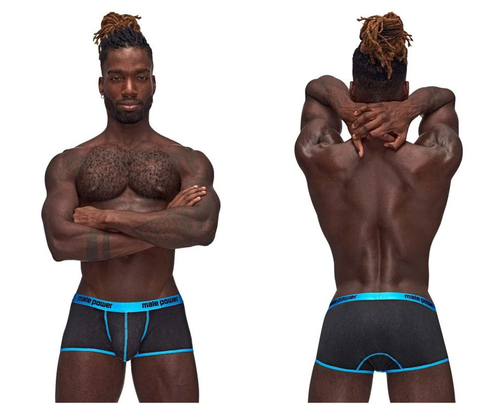 Casanova Uplift Mini Shorts - Large - Black/blue - Not Very Vanilla