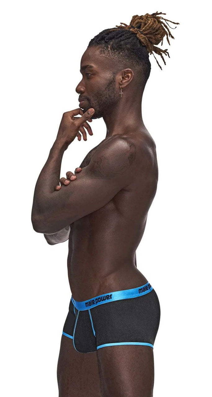 Casanova Uplift Mini Shorts - Large - Black/blue - Not Very Vanilla