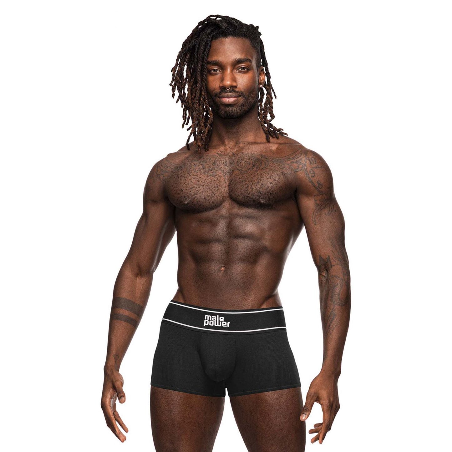 Modal Rib Pouch Short - Large - Black - Not Very Vanilla