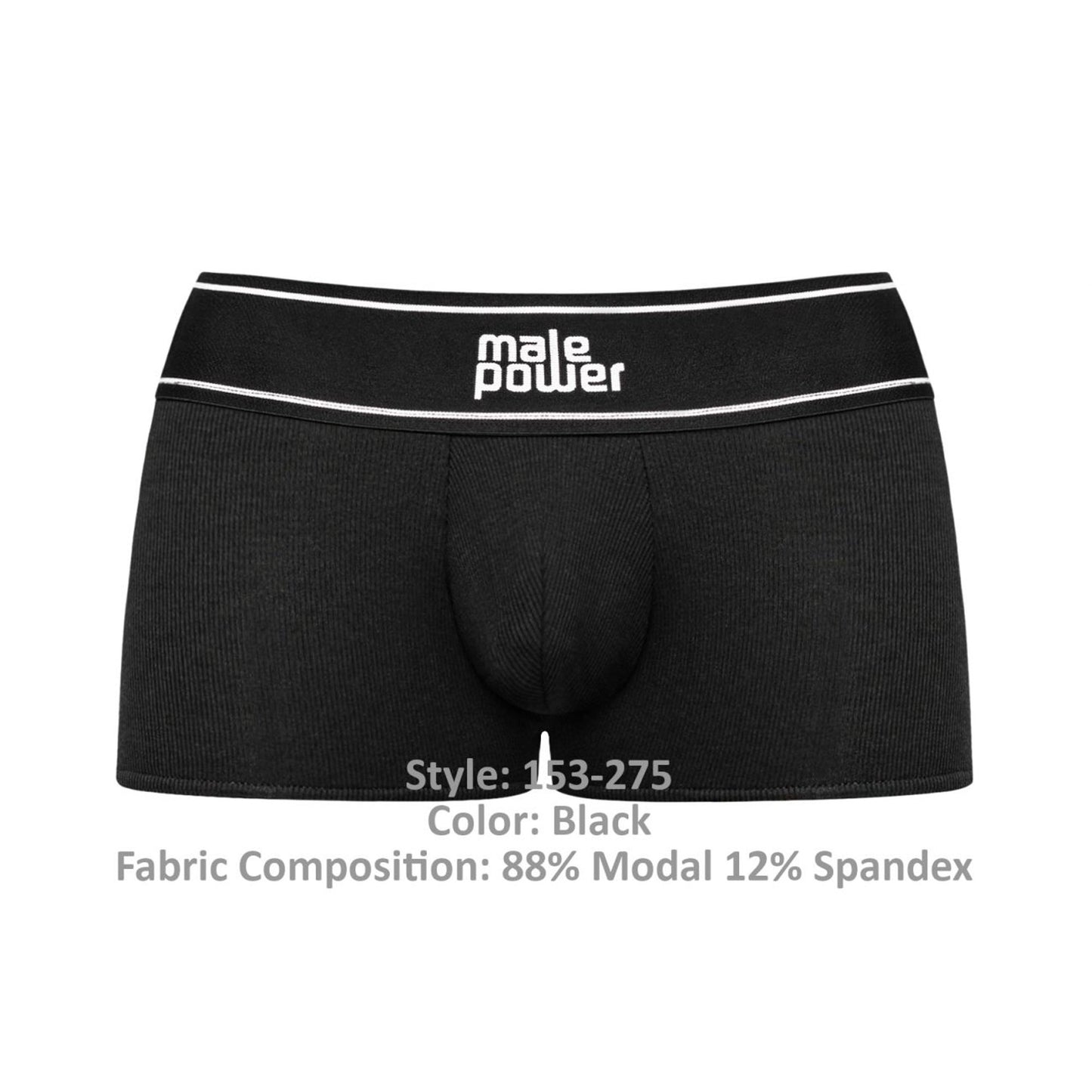 Modal Rib Pouch Short - Large - Black - Not Very Vanilla