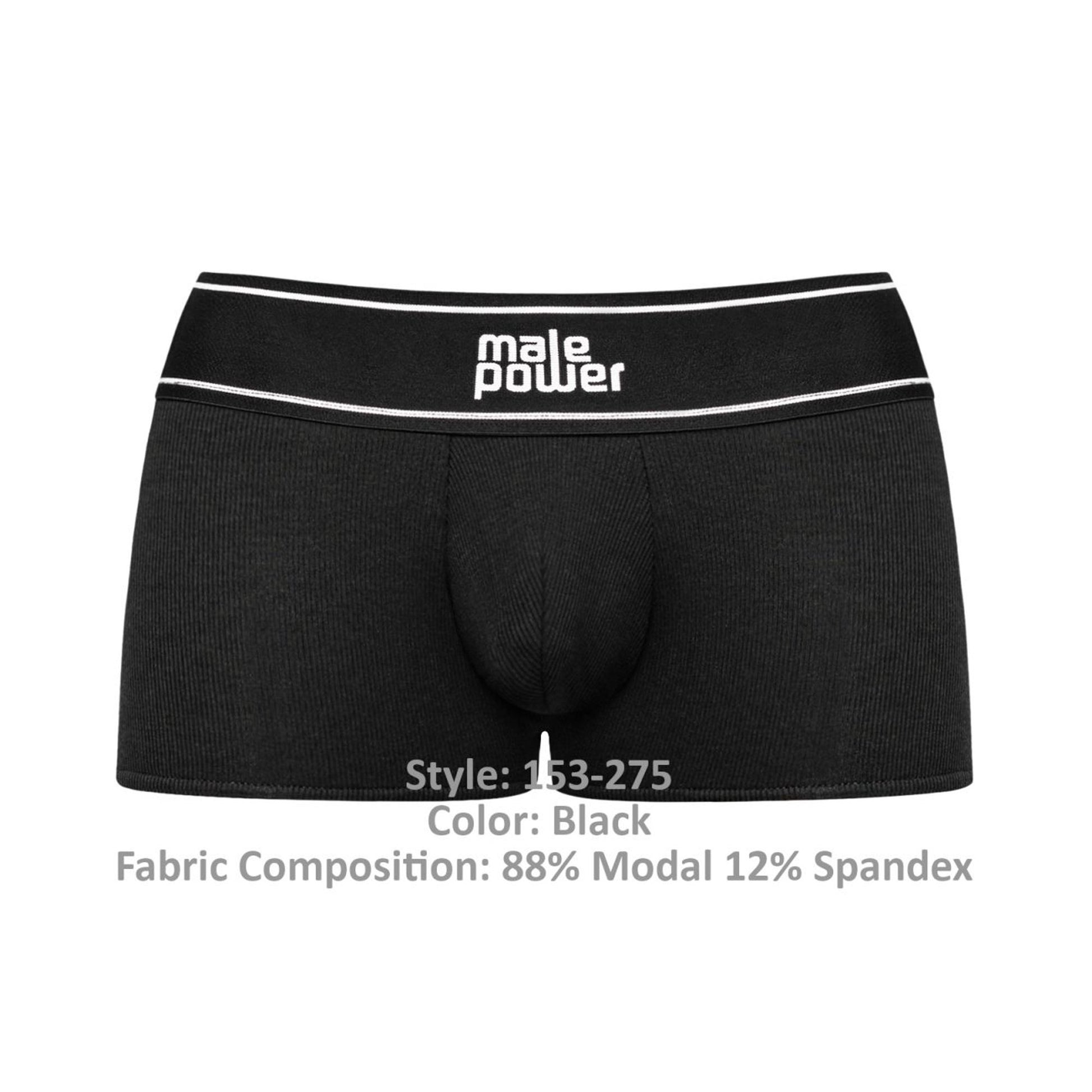 Modal Rib Pouch Short - Large - Black - Not Very Vanilla