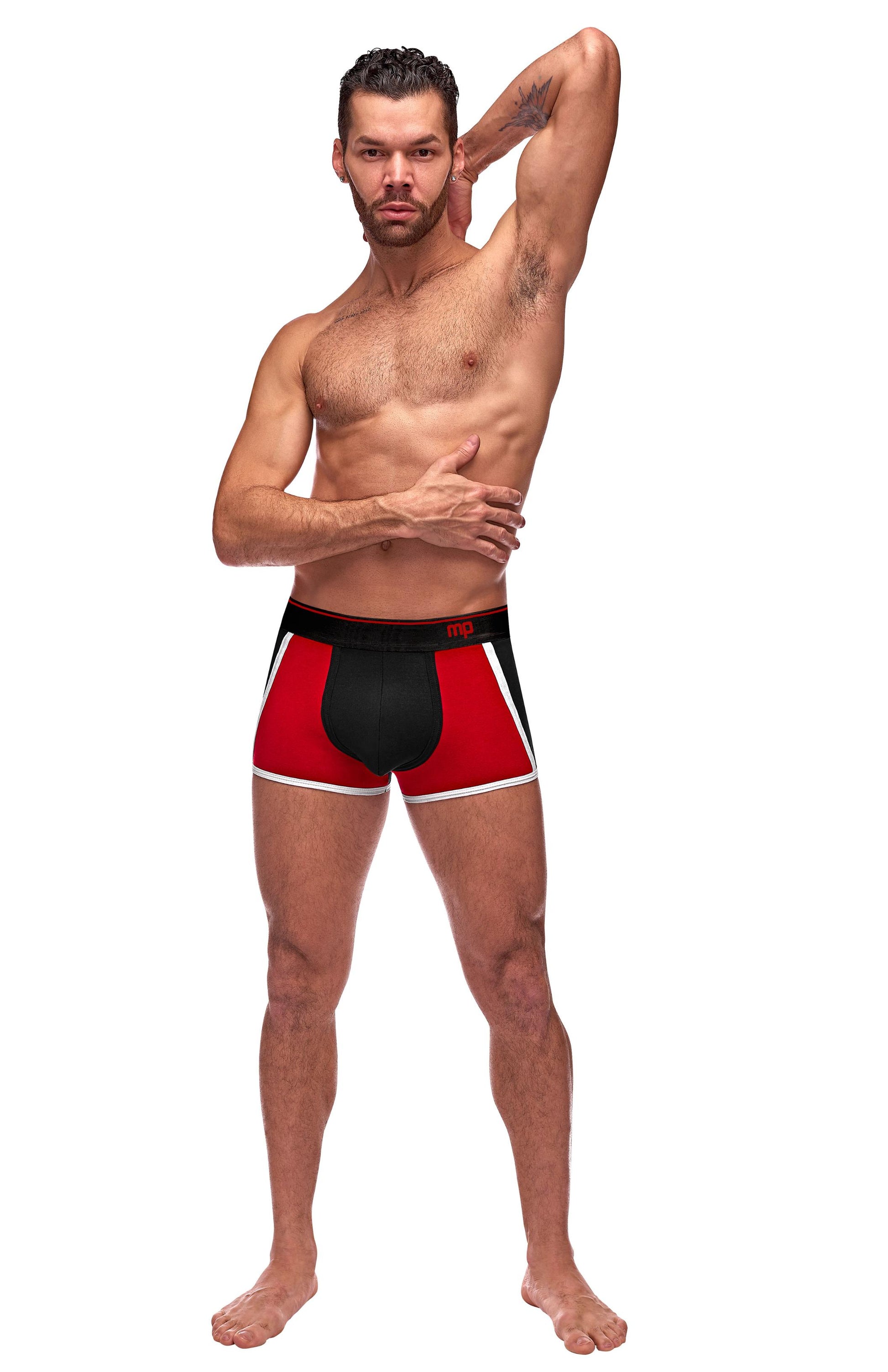 Retro Sport Panel Short - Large - Black/ Red - Not Very Vanilla