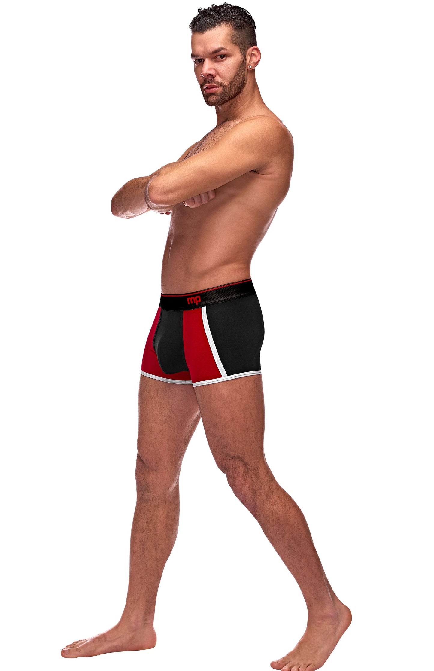 Retro Sport Panel Short - Large - Black/ Red - Not Very Vanilla