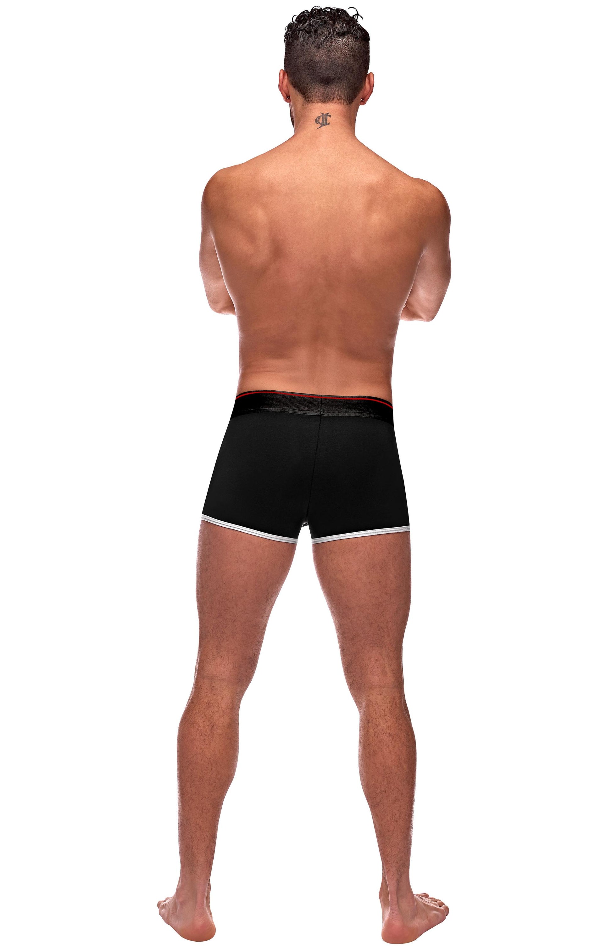 Retro Sport Panel Short - Medium - Black/ Red - Not Very Vanilla