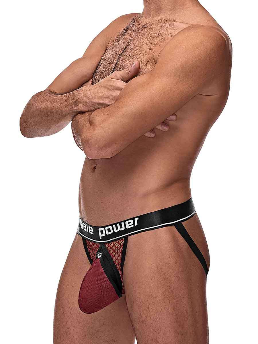 Cock Pit Net Cock Ring Jock - L/ XL - Burgundy - Not Very Vanilla