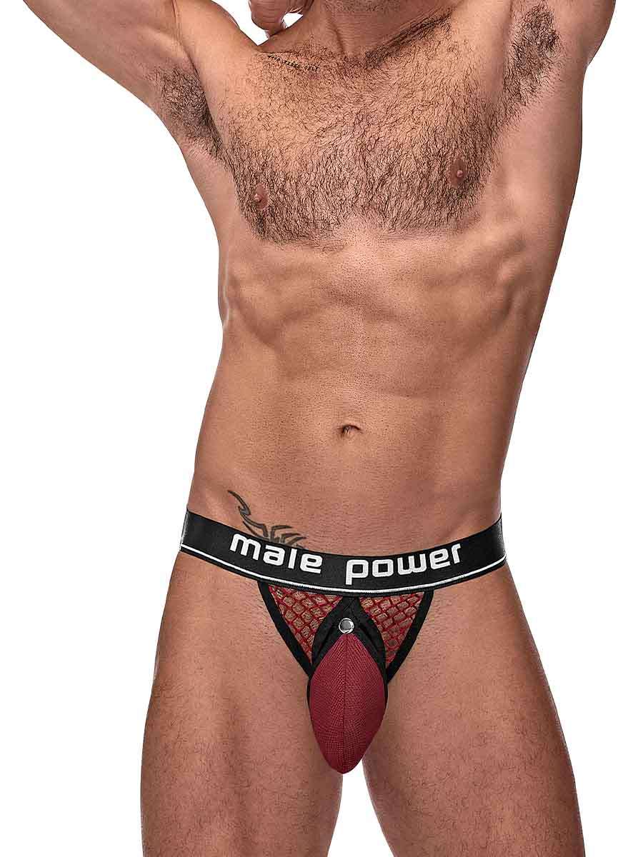 Cock Pit Net Cock Ring Jock - L/ XL - Burgundy - Not Very Vanilla