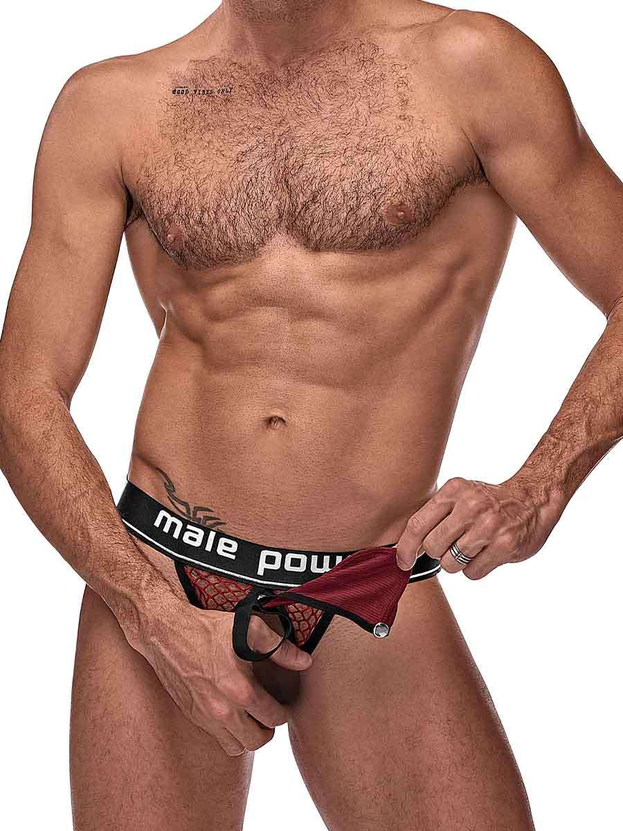 Cock Pit Net Cock Ring Jock - L/ XL - Burgundy - Not Very Vanilla