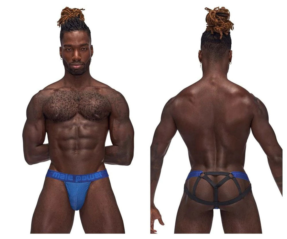 Sexagon Strappy Ring Jock - Small/medium - Royal - Not Very Vanilla