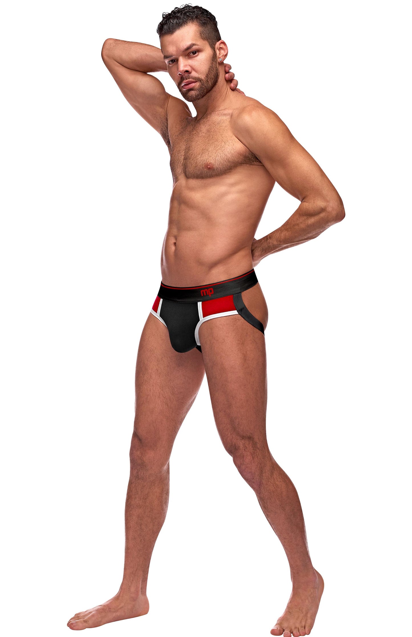 Retro Sport Panel Jock - S/ M - Black/ Red - Not Very Vanilla