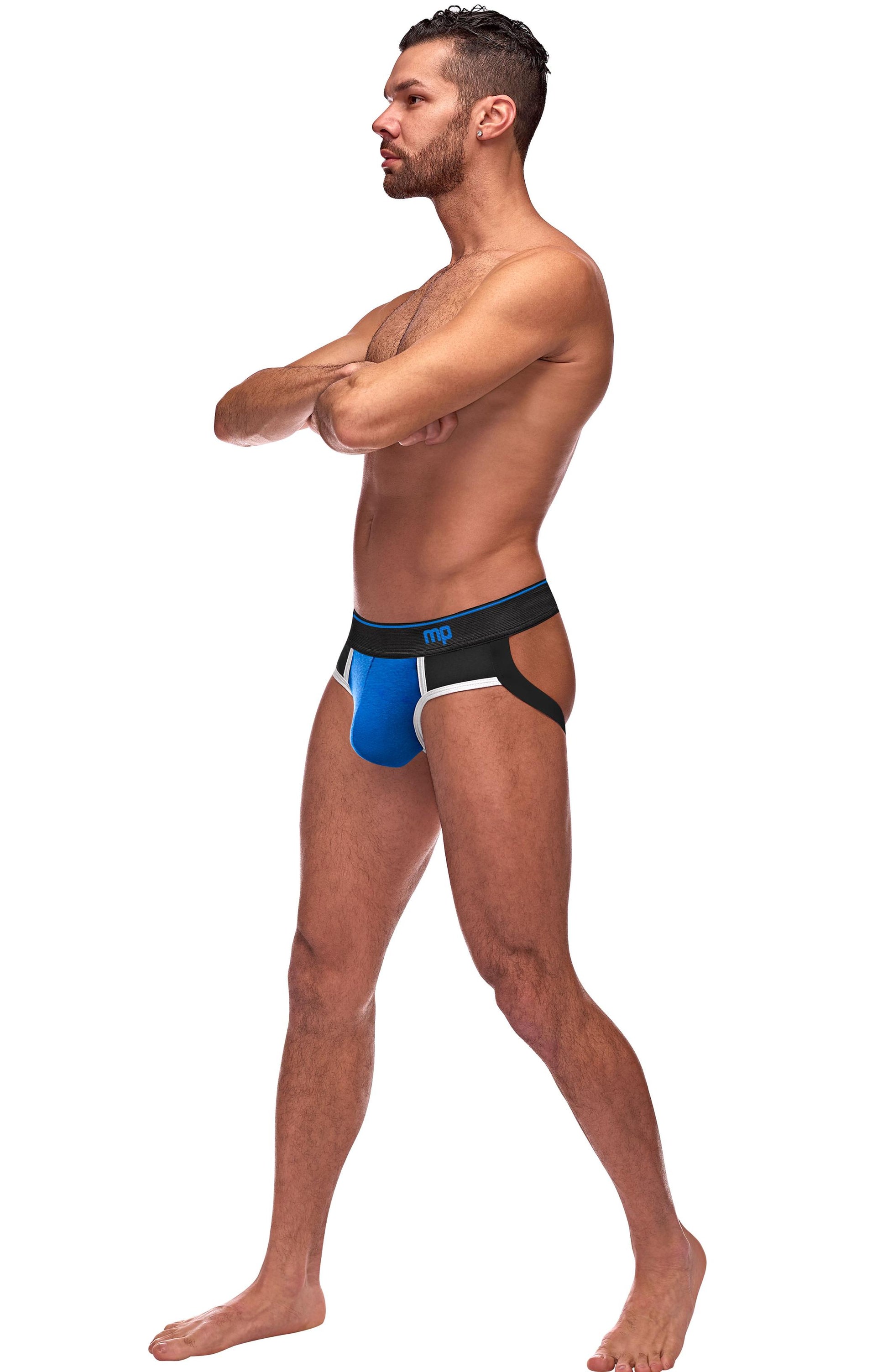 Retro Sport Panel Jock - S/ M - Black/ Blue - Not Very Vanilla