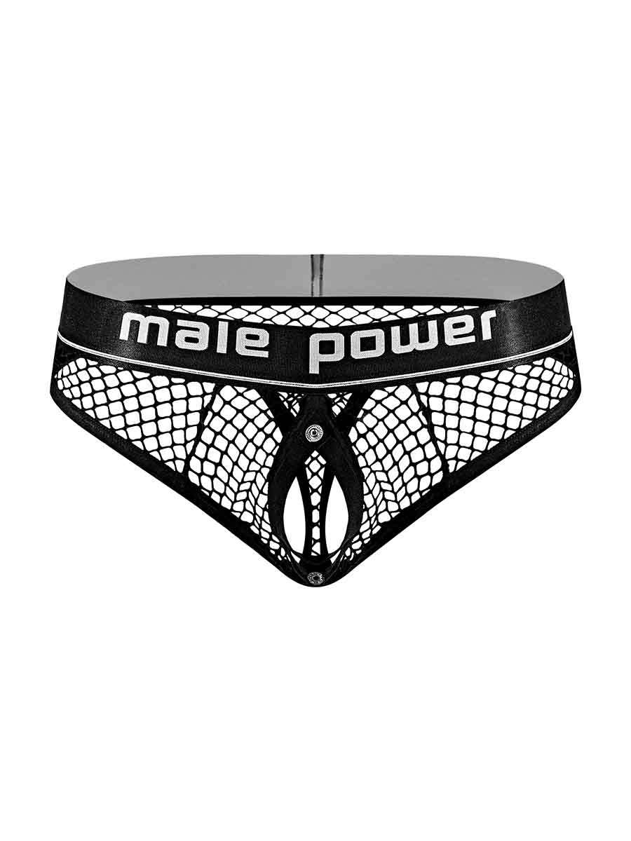 Cock Pit Net Cock Ring Thong - L/ XL - Black - Not Very Vanilla