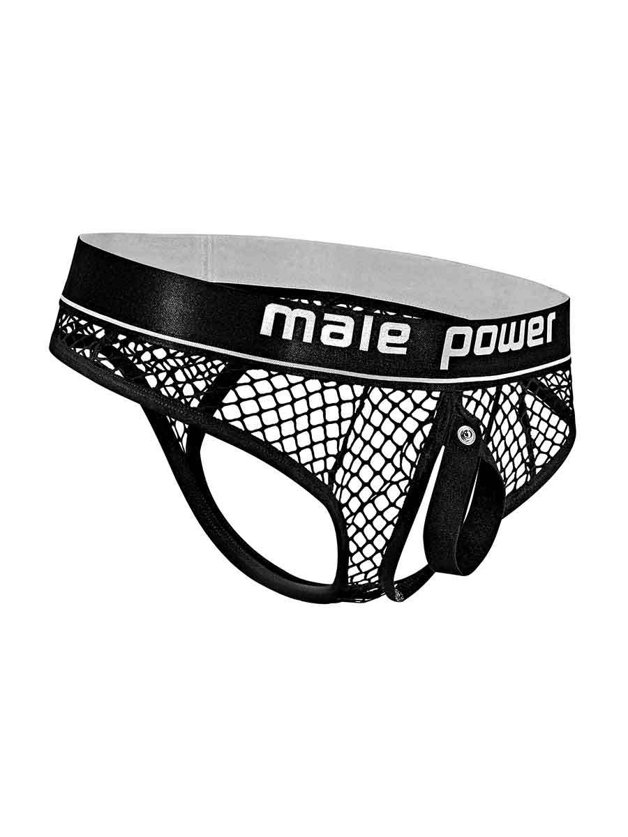 Cock Pit Net Cock Ring Thong - L/ XL - Black - Not Very Vanilla