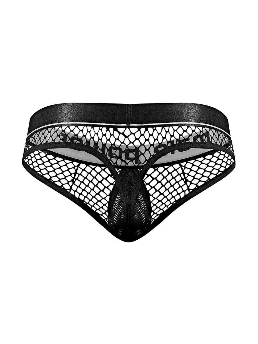 Cock Pit Net Cock Ring Thong - S/ M - Black - Not Very Vanilla