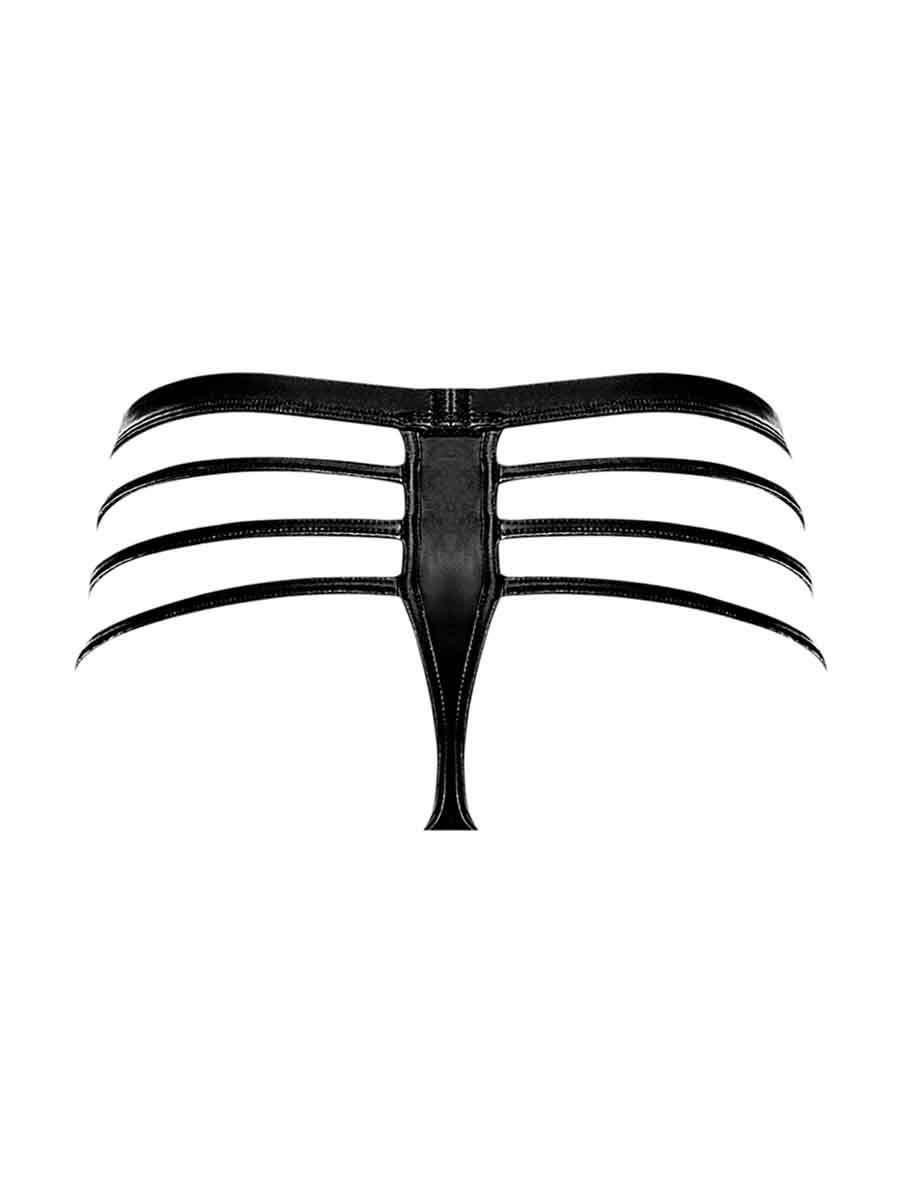 Cage Matte Cage Thong - L/ XL - Black - Not Very Vanilla