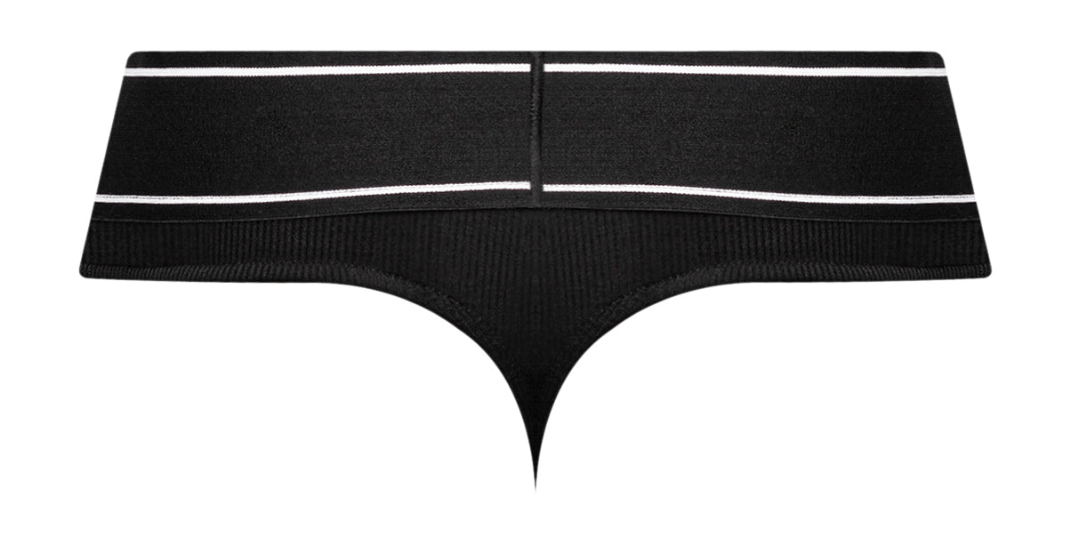 Modal Rib Bong Thong - Small - Black - Not Very Vanilla