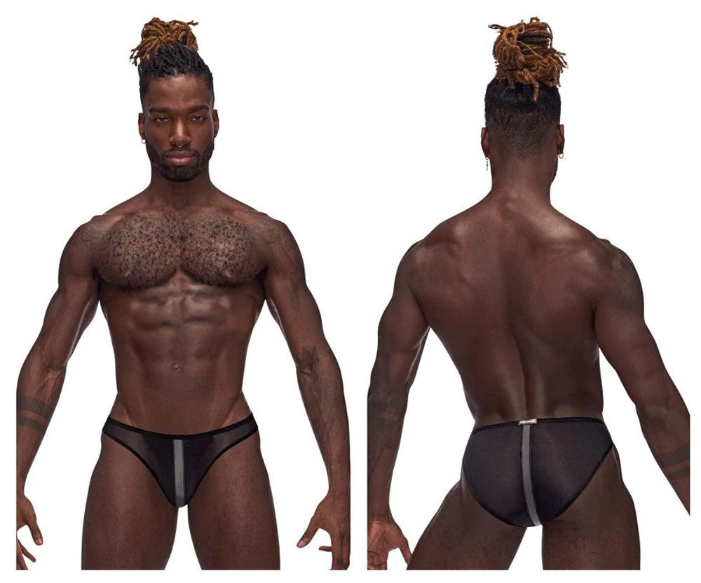 Landing Strip Bikini Brief - Large - Black - Not Very Vanilla