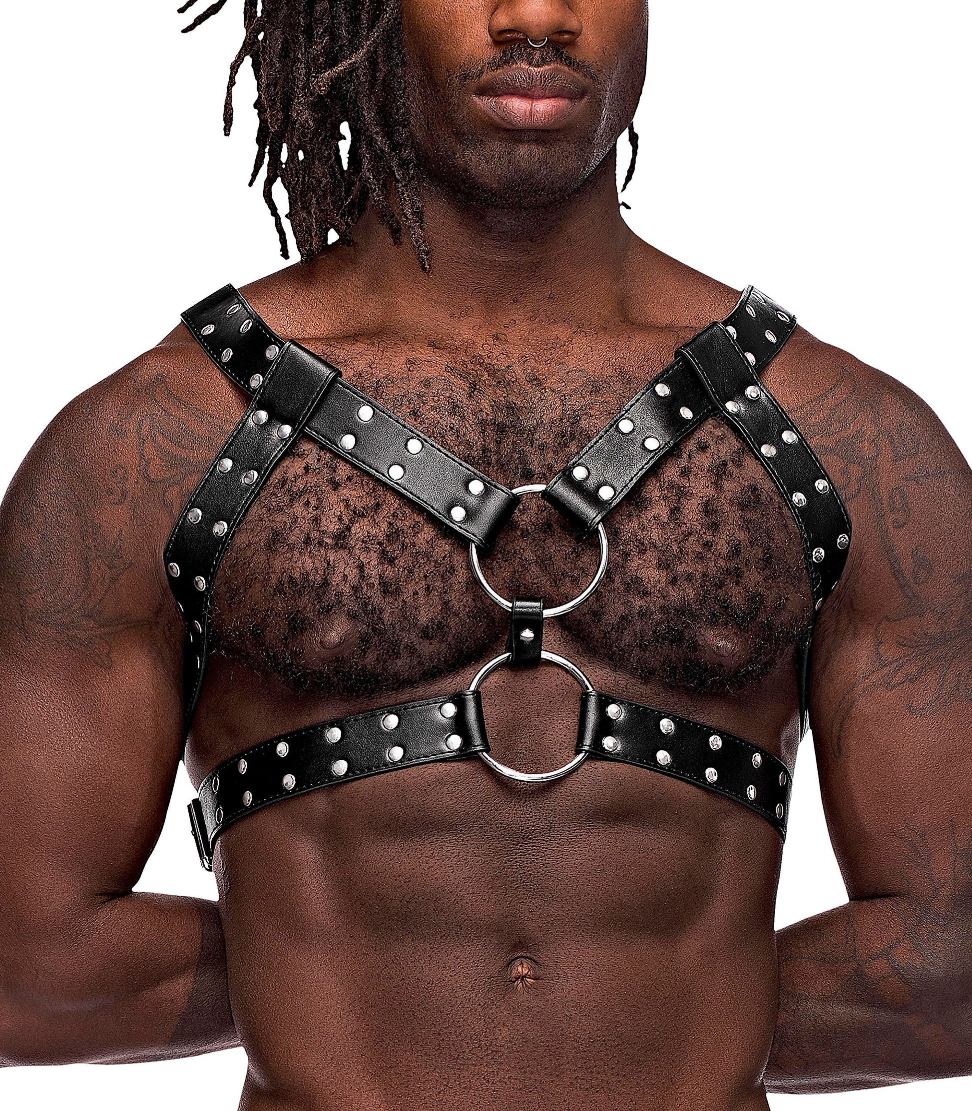 Gemini Leather Harness - One Size - Black - Not Very Vanilla