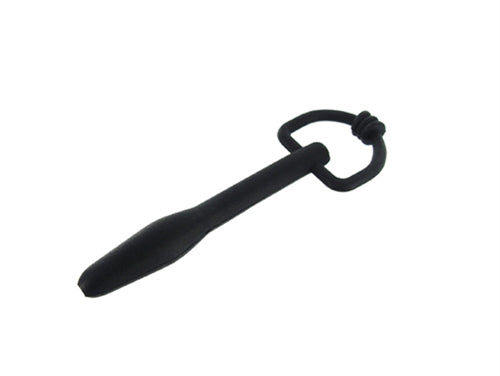 Silicone Cum Thru D Ring Penis Plug - Black - Not Very Vanilla