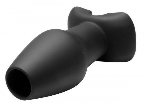 Invasion Hollow Silicone Anal Plug - Large - Black - Not Very Vanilla