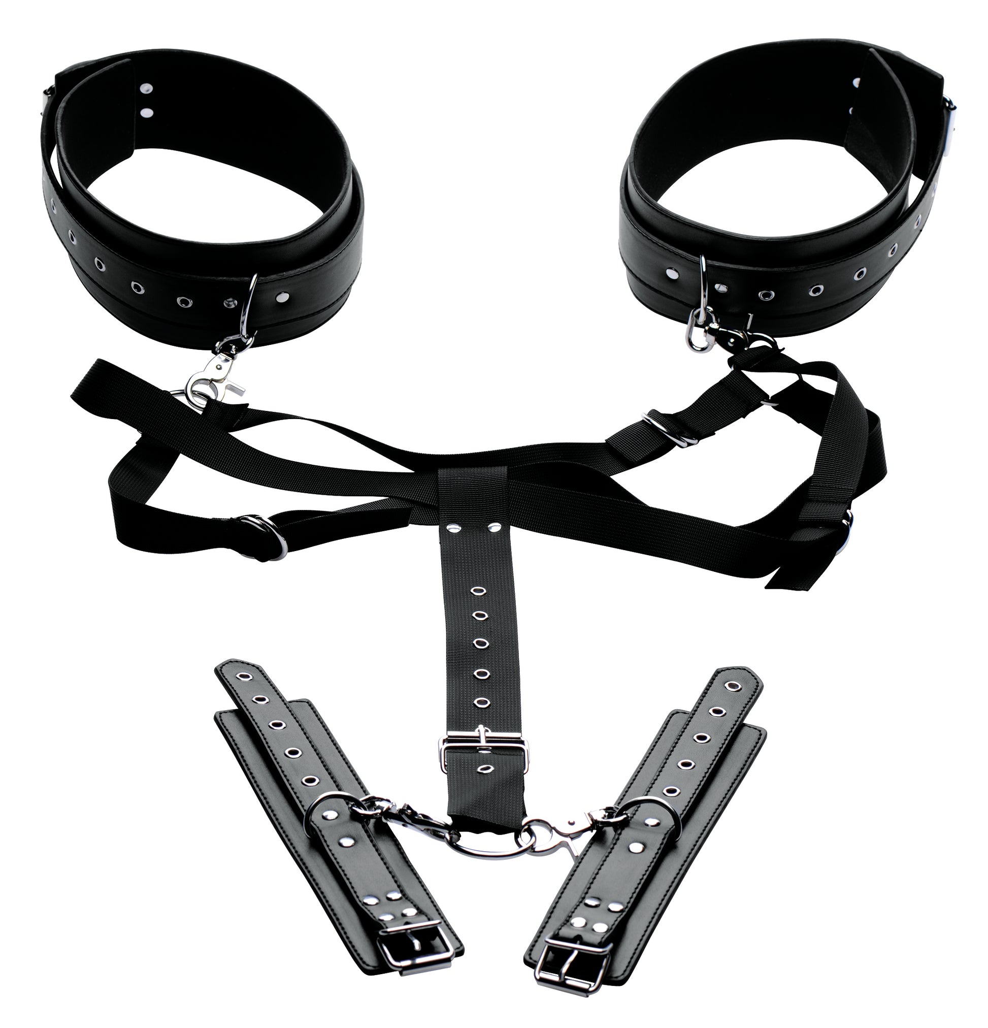 Acquire Easy Access Thigh Harness With Wrist Cuffs - Not Very Vanilla