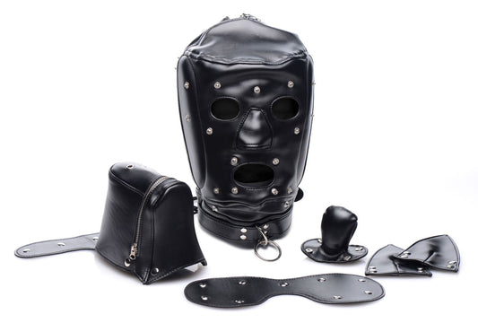 Muzzled Universal BDSM Hood With Removable Muzzle - Not Very Vanilla