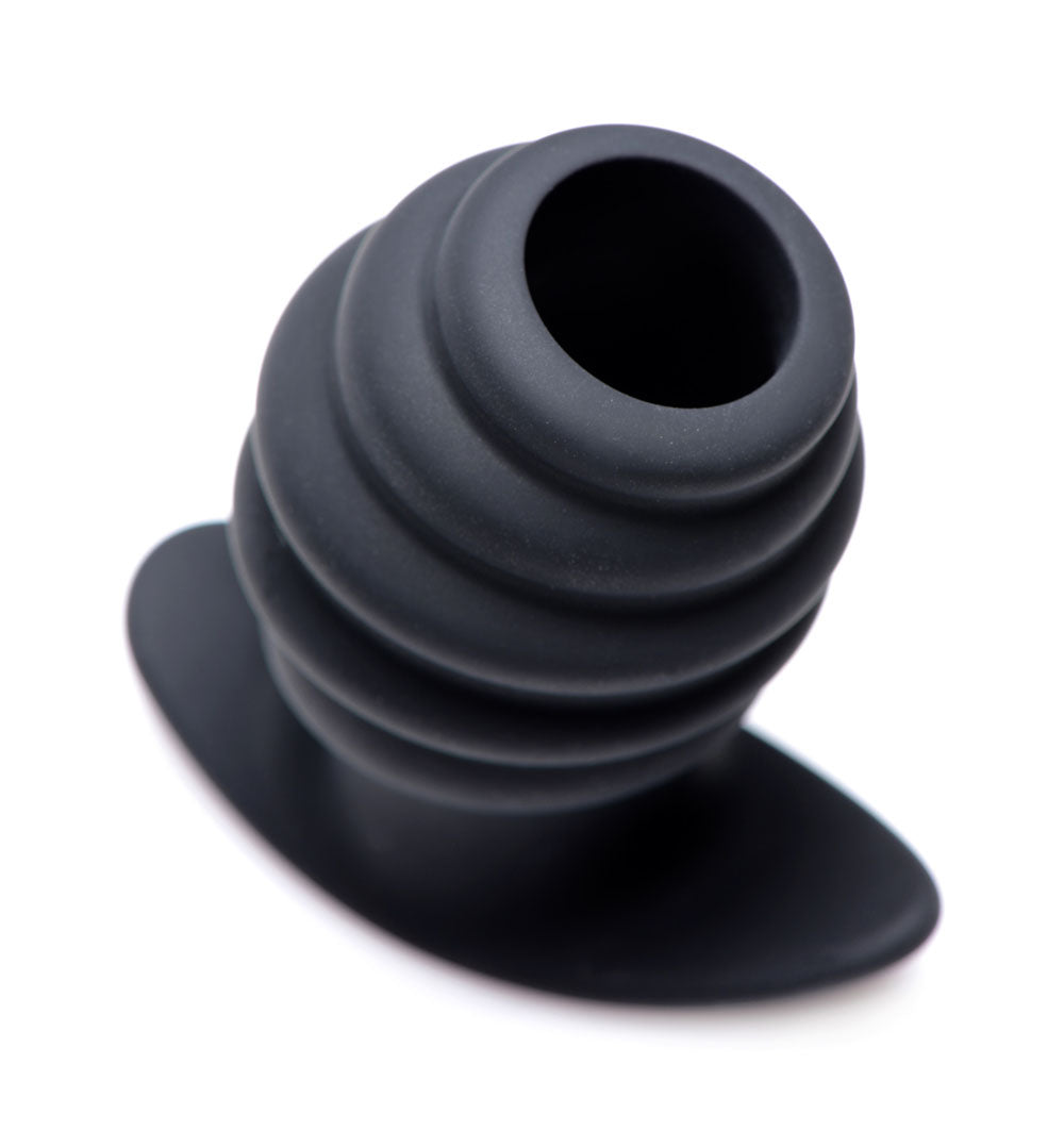 Hive Ass Tunnel Silicone Ribbed Hollow Anal Plug - Medium - Not Very Vanilla