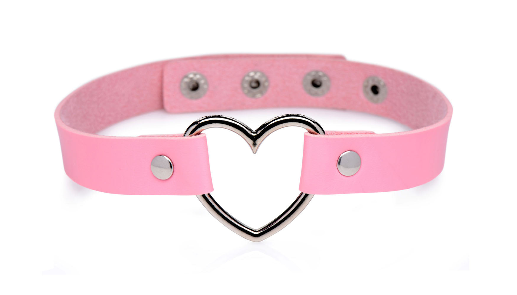 Dark Heart Chrome Heart Choker - Pink - Not Very Vanilla