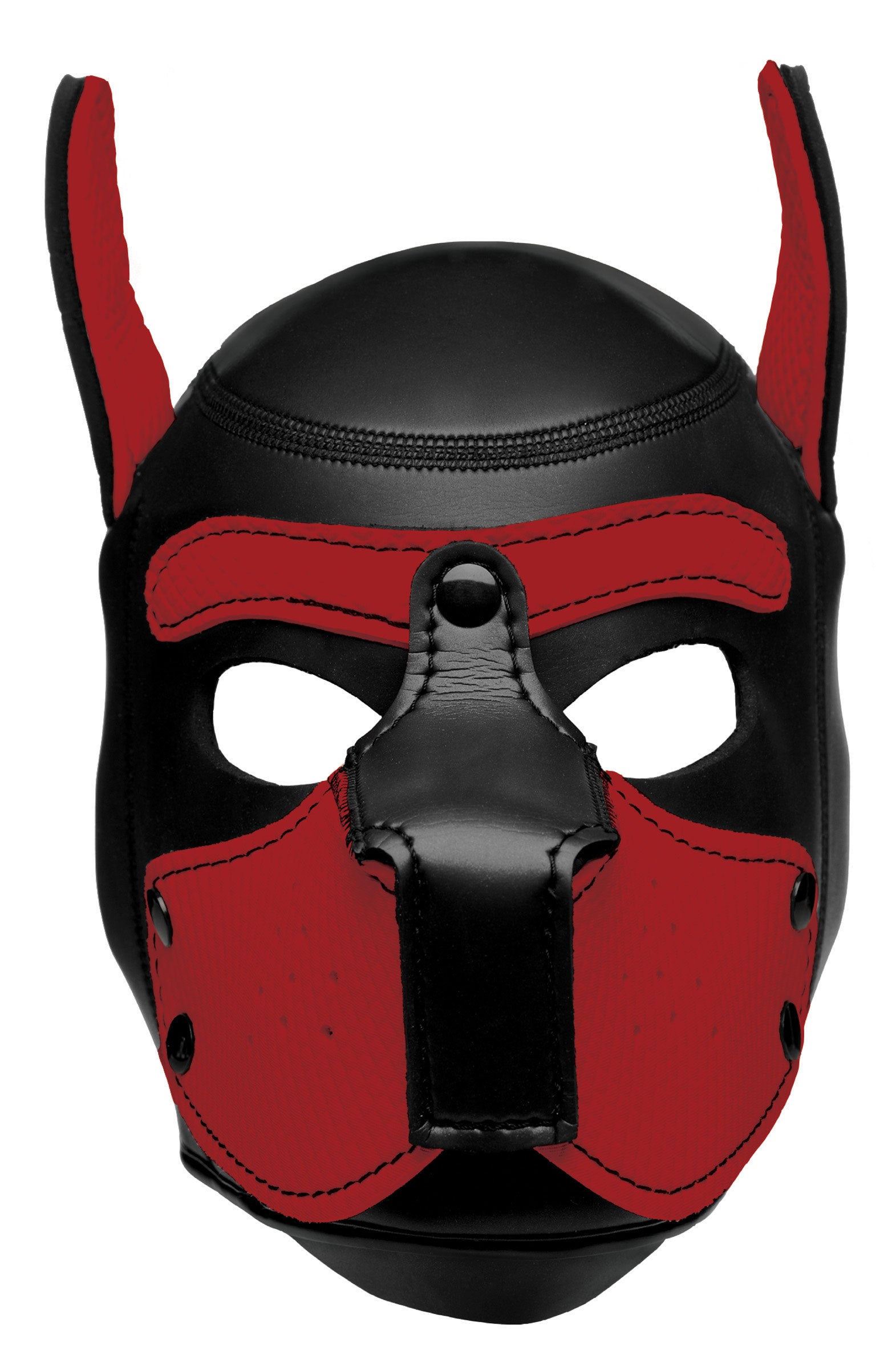 Spike Neoprene Puppy Hood - Red - Not Very Vanilla