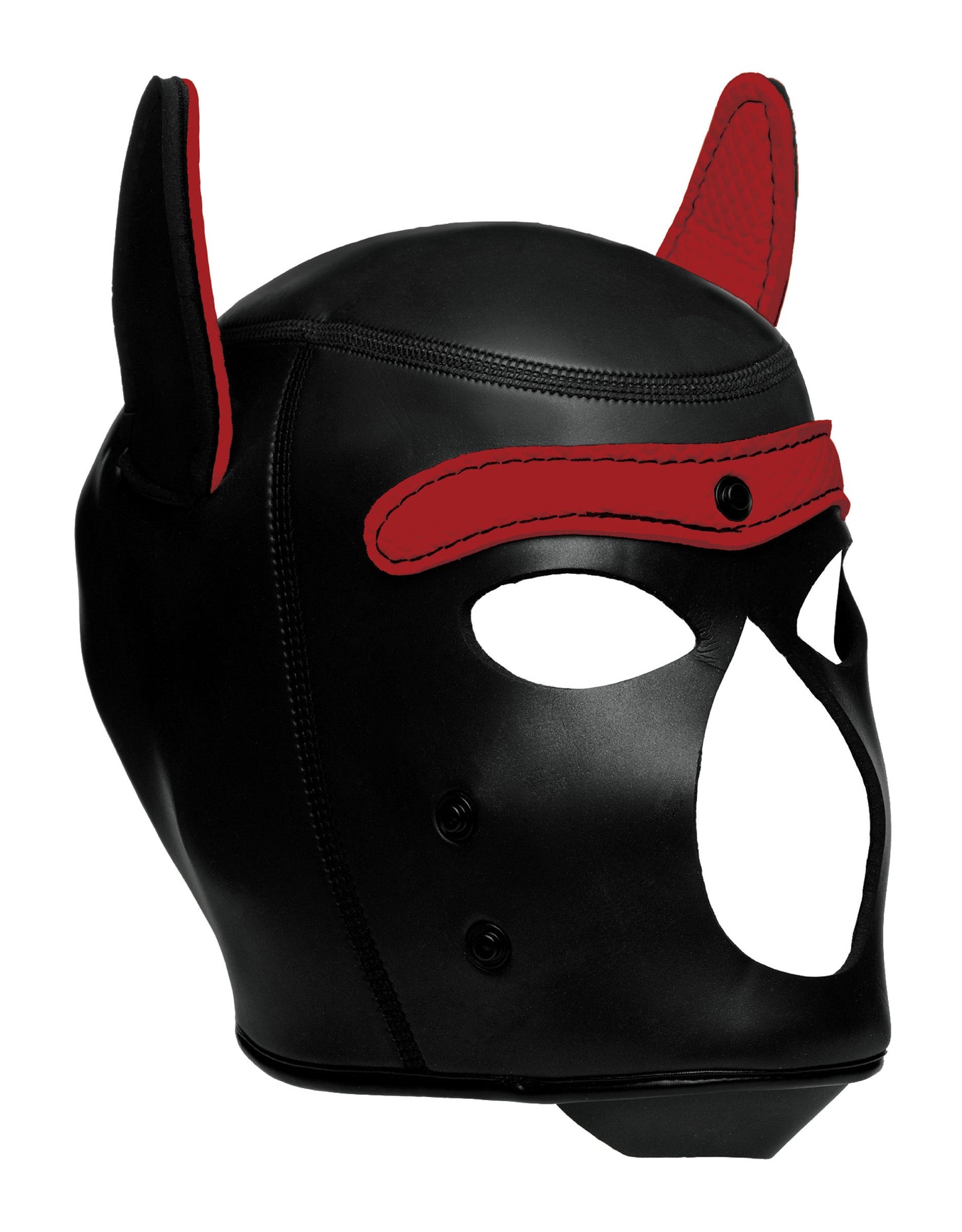 Spike Neoprene Puppy Hood - Red - Not Very Vanilla