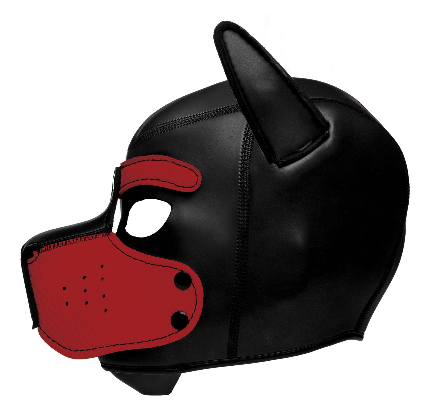 Spike Neoprene Puppy Hood - Red - Not Very Vanilla