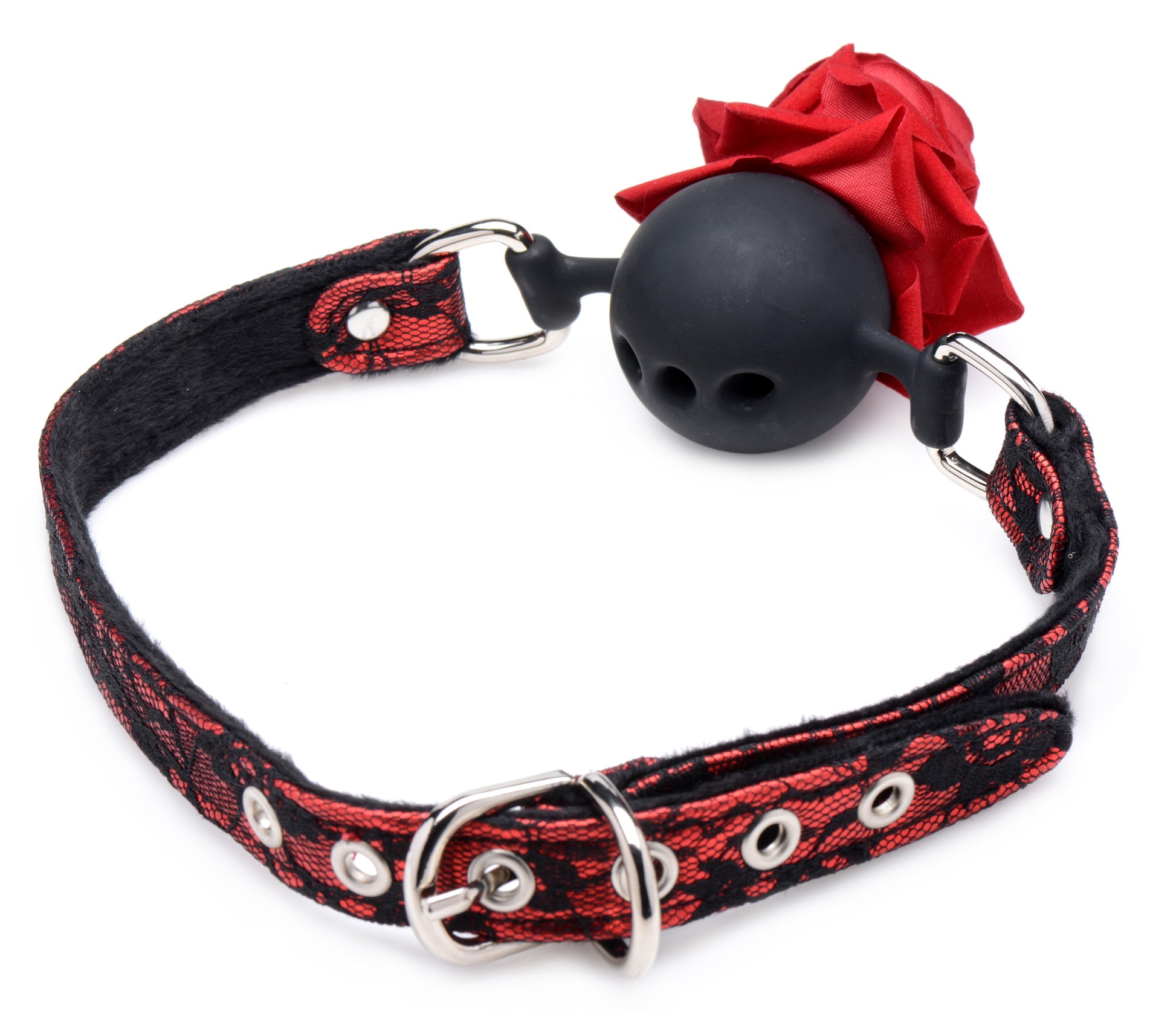 Full Bloom Silicone Ball Gag With Rose - Not Very Vanilla