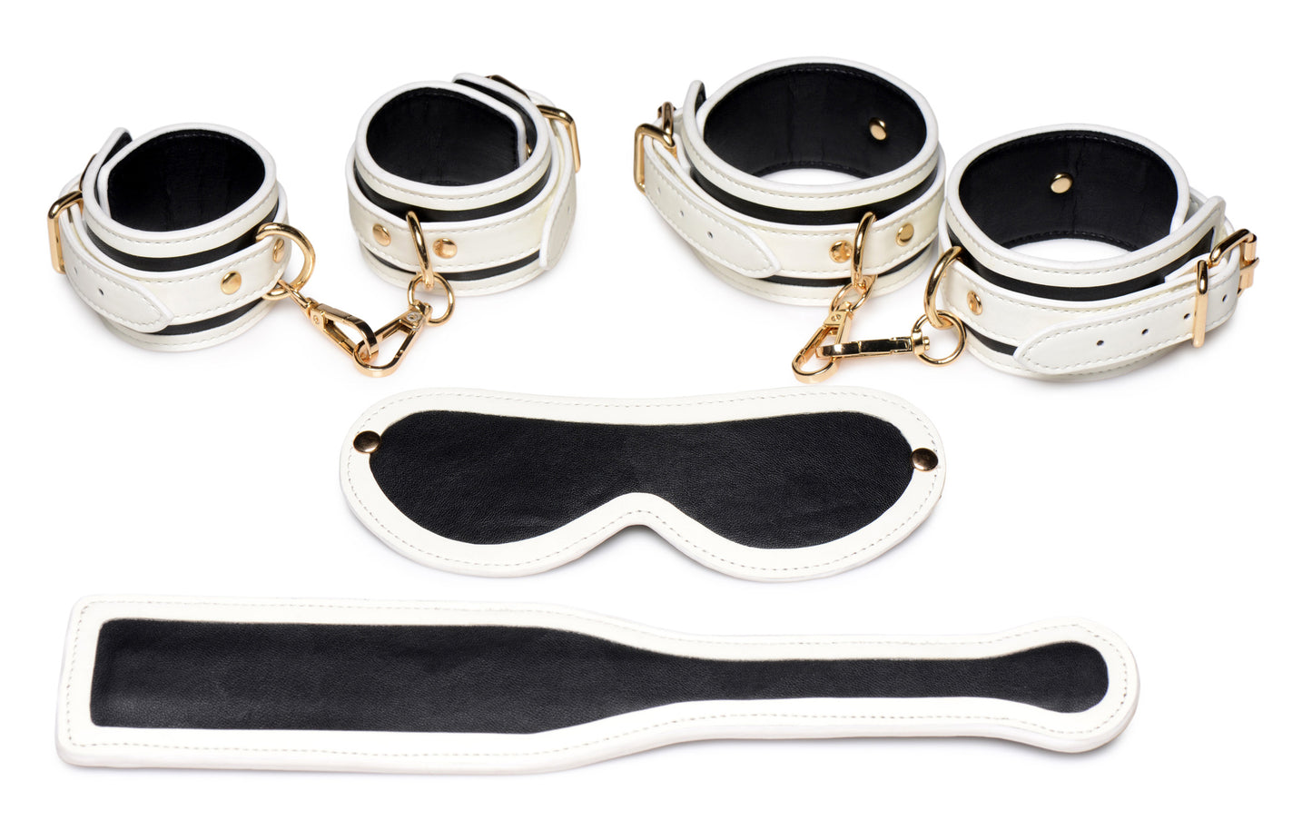 Kink in the Dark Glowing Cuffs, Blindfold and Paddle Bondage Set - Not Very Vanilla