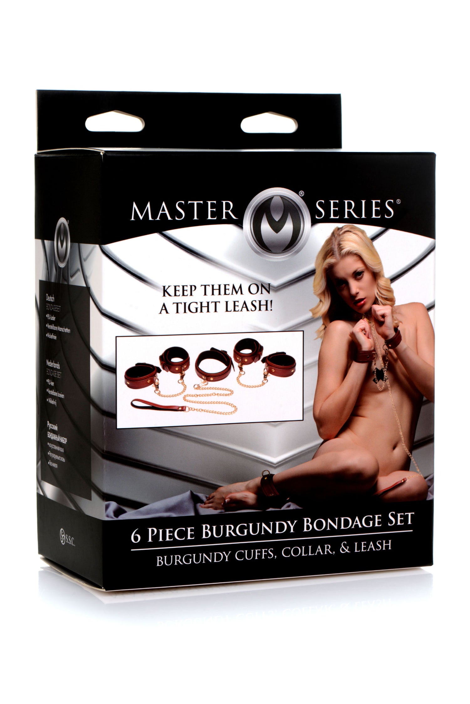 6 Piece Burgundy Bondage Set Burgundy Cuffs, Collar and Leash – Not Very  Vanilla