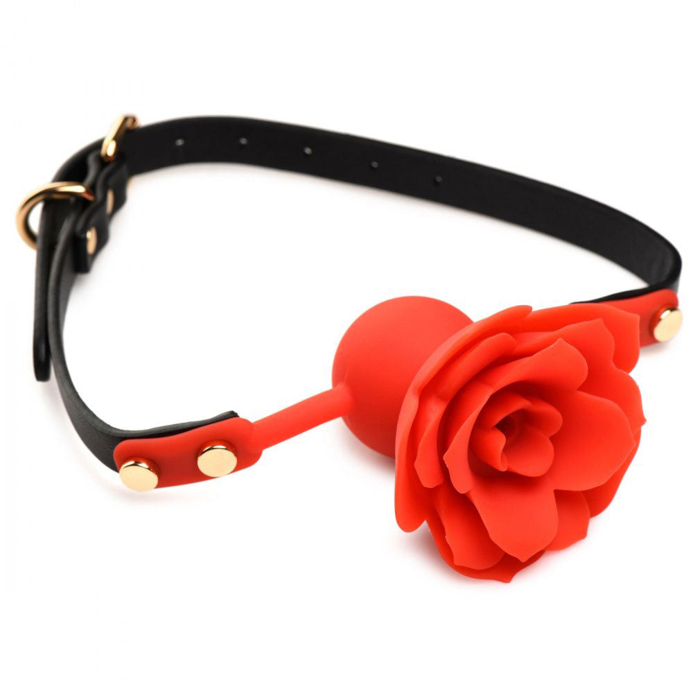 Blossom Gag Silicone Rose Gag - Red - Not Very Vanilla