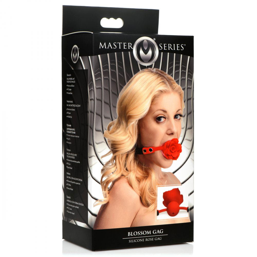 Blossom Gag Silicone Rose Gag - Red - Not Very Vanilla