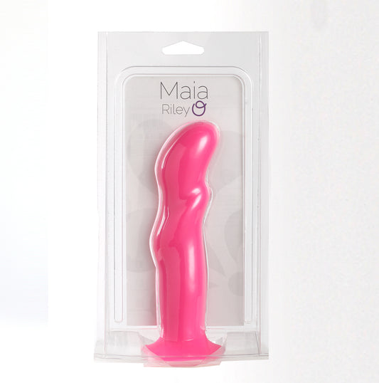 Riley Silicone Swirled Dong - Neon Pink - Not Very Vanilla