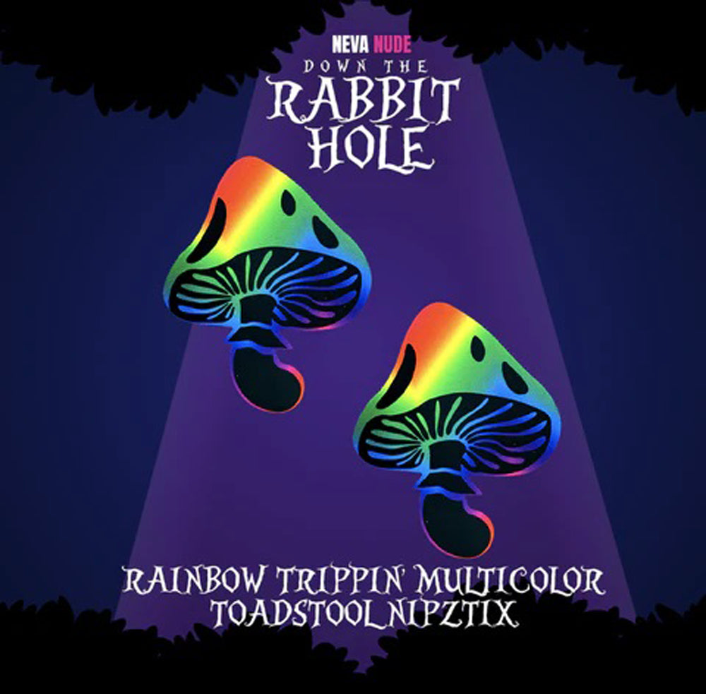 Rainbow Trippin' Psychedelic Toadstool Nipple Cover Pasties - Not Very Vanilla