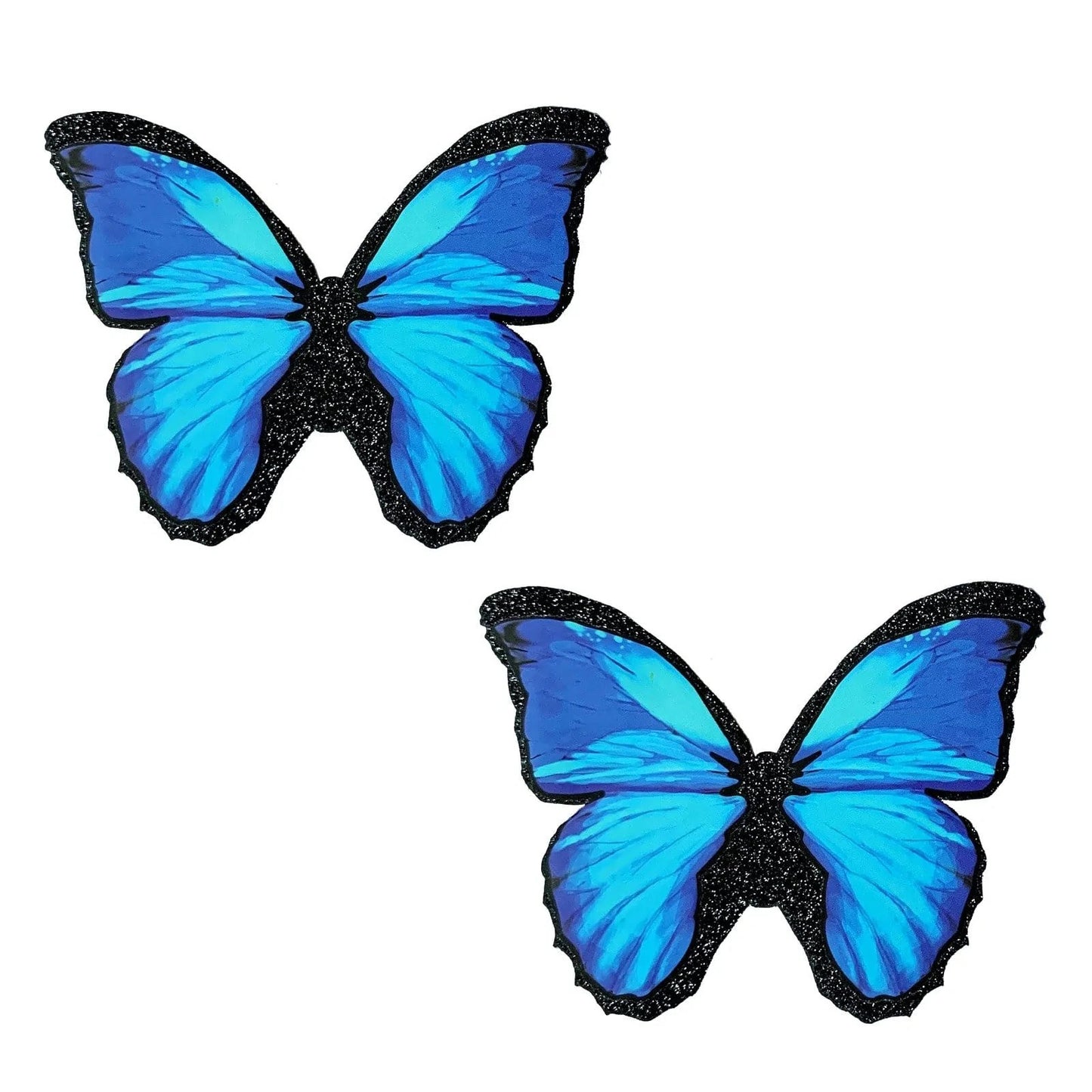 Beautiful Blue Black Glitter Butterfly Nipple Cover Pasties - Not Very Vanilla