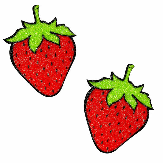 Juicy Strawberry Glitter Nipple Cover Pasties - Not Very Vanilla