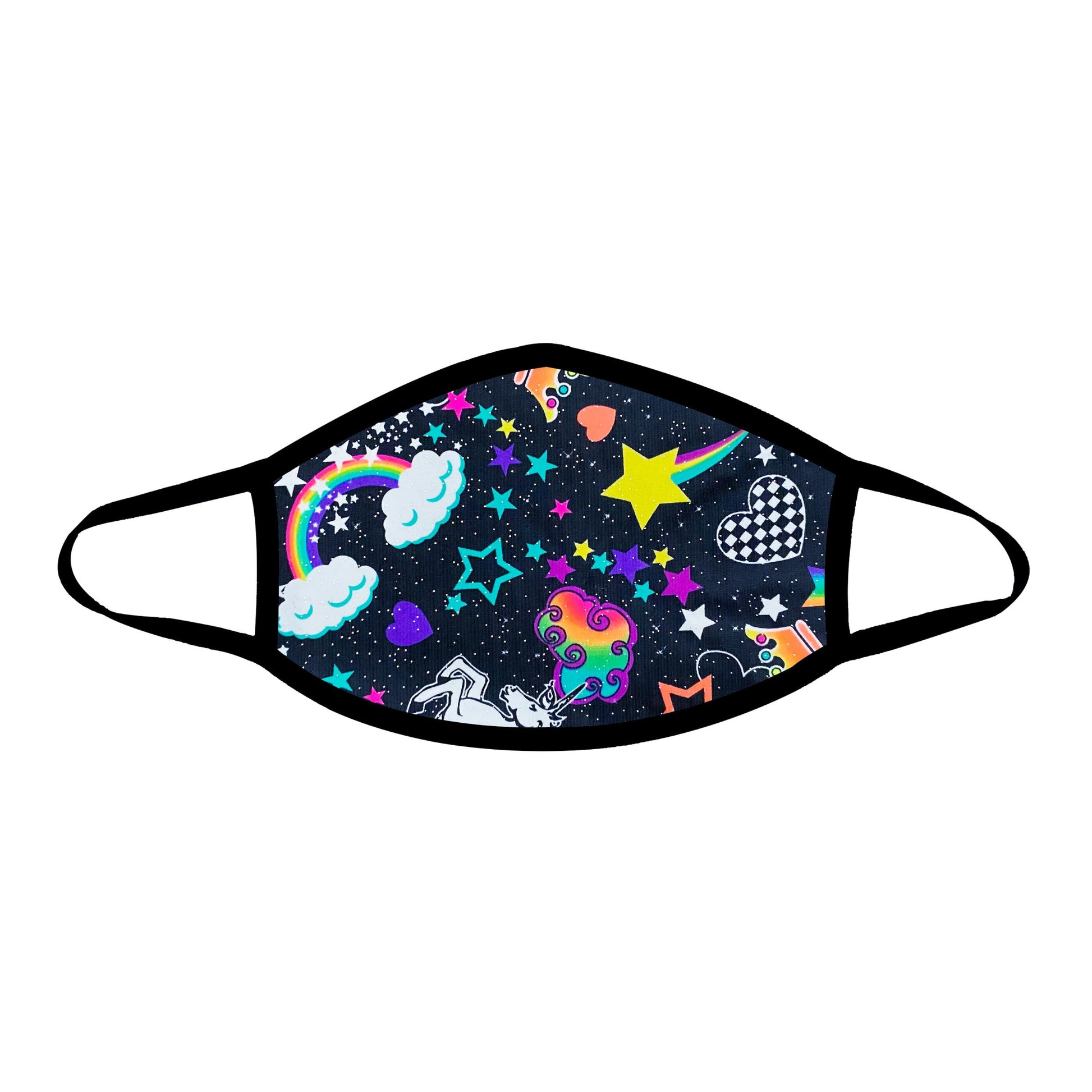 Girl Crush Neon Uv Face Mask With Black Trim - Not Very Vanilla