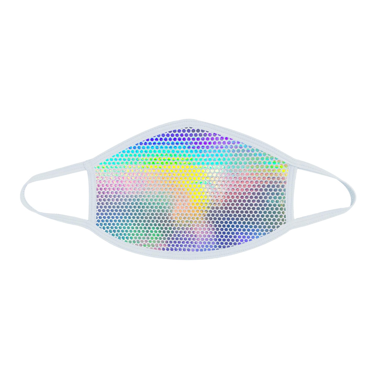 Liquid Party Pure Holographic White Dust Mask With Silver Trim - Not Very Vanilla