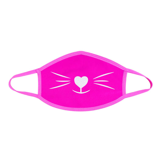 Pretty Kitty White Glitter Neon Uv Pink Face Mask - Not Very Vanilla